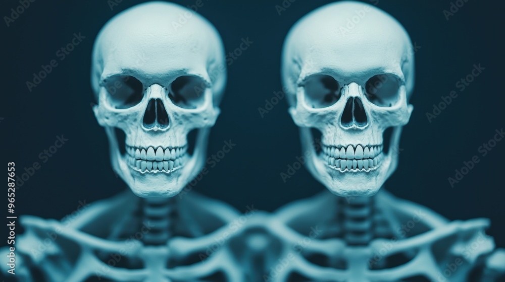 Poster empowering confidence: skeletons as symbols of self-assurance in high detail 8k visualization with c
