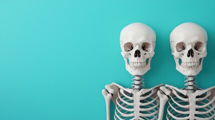 Empowering Skeletons: Artistic Inspiration with Copy Space for Text, High Detail 8K Resolution