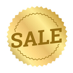 Sale label sticker, Gold round circle zigzag Edge badge icons for advertising discount product ,Golden vector design shiny for packaging design element or shopping website