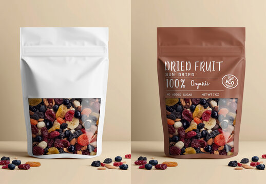 Product Packaging Snack Zip Pouch Mockup With Generative AI
