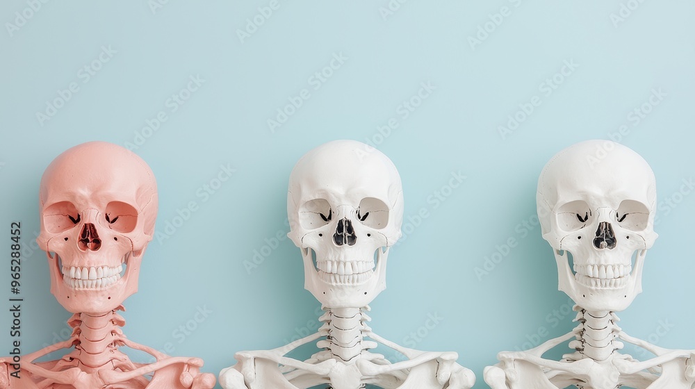 Poster evolutionary skeletons: artistic metaphors for adaptation and survival in high detail 8k resolution 