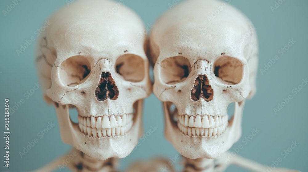 Poster ethereal skeletons - inspirational and awe-inspiring artistic depiction with copy space for text in 