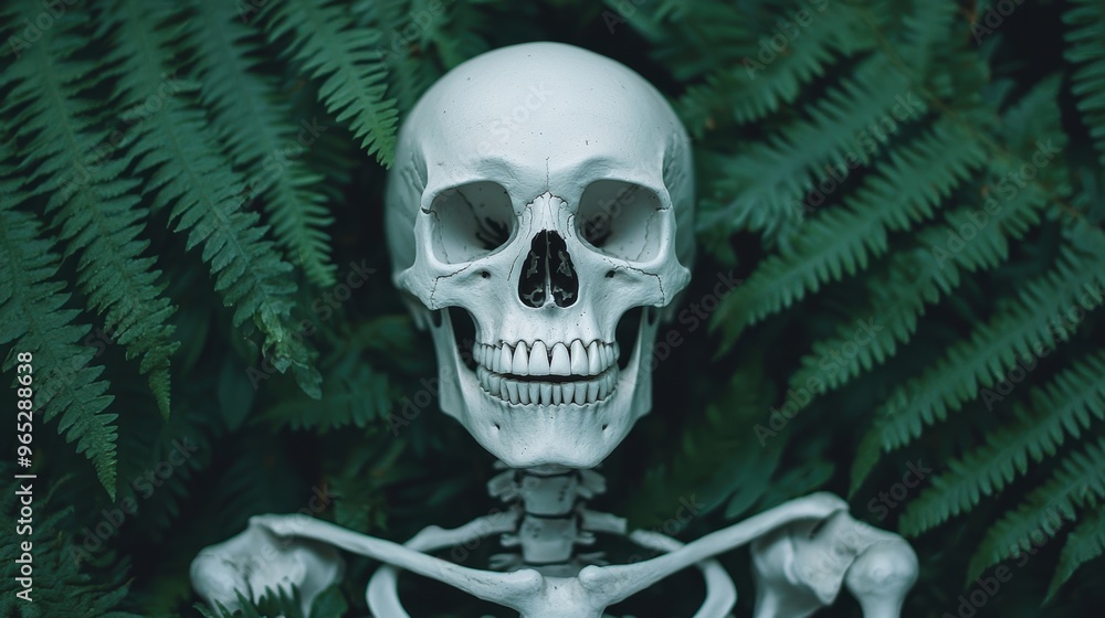Poster harmony and balance in nature: skeletons as symbolic visualizations for 8k high detail copy space