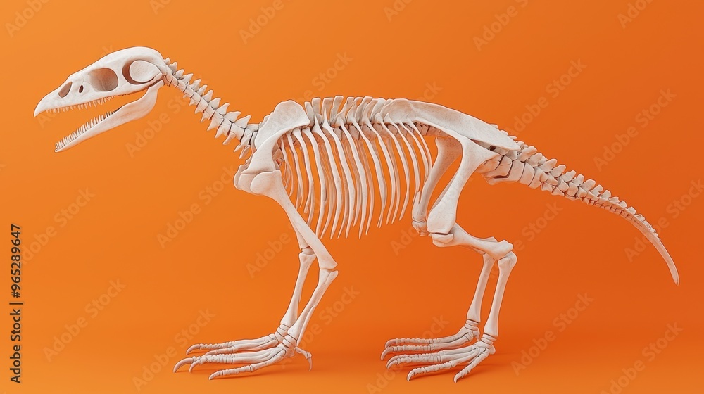 Poster delicate avian skeleton: detailed study of bird bone structure with copy space, 8k high resolution