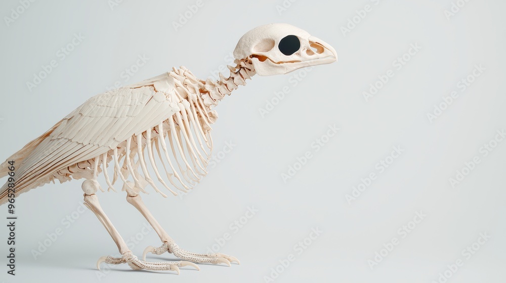 Aufkleber avian bone anatomy: detailed study of bird skeleton structure with copy space in 8k resolution
