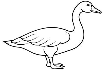 Goose line art vector, goose outline icon 
