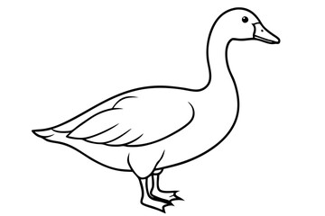 Goose line art vector, goose outline icon 
