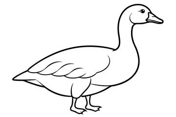 Goose line art vector, goose outline icon 
