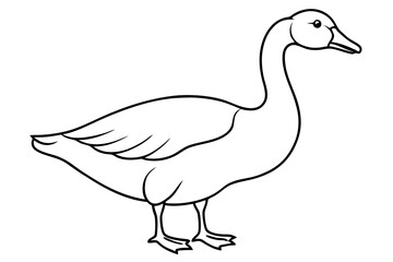 Goose line art vector, goose outline icon 