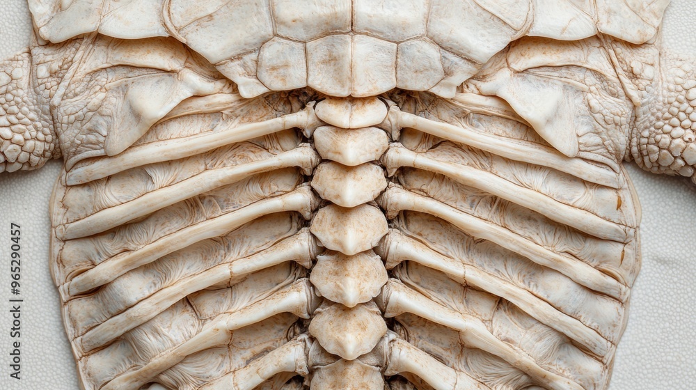 Poster detailed turtle shell and skeleton with copy space for text, high-resolution zoological reference in