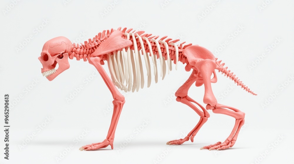 Poster primate skeletal morphology study with comparative anatomy in high detail 8k resolution - copy space