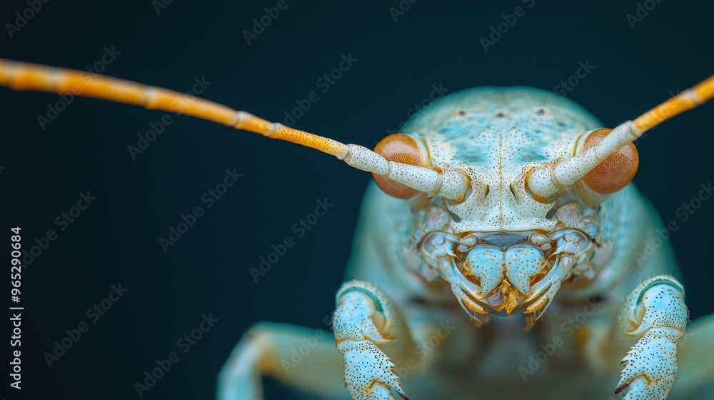 Aufkleber macro close-up of insect exoskeleton chitin structure for entomological study with copy space in det