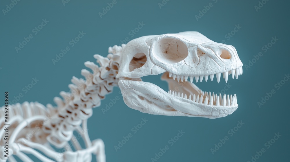 Aufkleber exploring skeletal adaptations in reptiles: high-detail bone structure study with copy space for tex