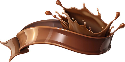 chocolate milk splashes. Isolated for banner ads