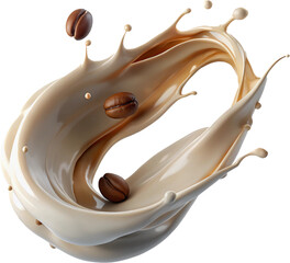 Coffee milk chocolate splashes. Isolated