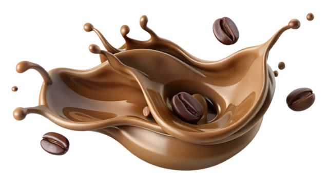 Coffee milk chocolate splashes. Isolated