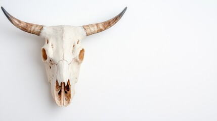 Detailed Veterinary Anatomy of Bovine Skull with Intricate Bone Structure, Copy Space for Text. High Resolution 8K Image.