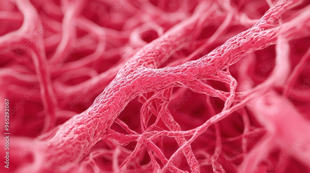 Poster detailed structure of skeletal muscle fibers - high detail microscopic illustration with copy space 