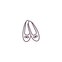 flat shoes outline icon. Linear vector from clothes concept. Thin line flat shoes icon isolated on white background
