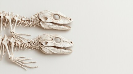 Fototapeta premium Evolutionary Anatomy of Reptiles: Detailed Bone Changes Zoological Illustration with Copy Space for Text in 8K High Detail