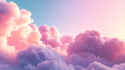 Soft pink magenta 3d clouds on the floor, sky, and landscape. Gentle colors with bright lights.