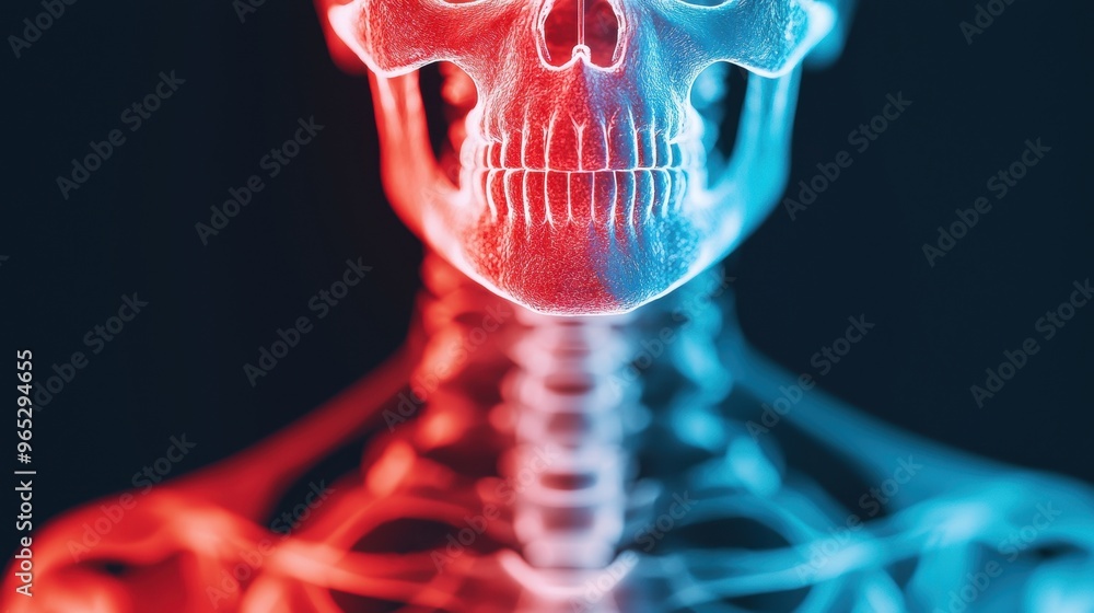 Aufkleber exploring bone metastasis: high-detail skeletal anatomy study with copy space for text in 8k resolut
