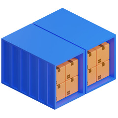 3d container box icon