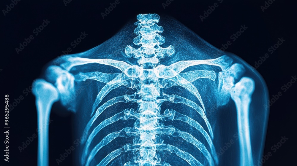 Poster detailed mri scan of shoulder joint - high resolution scientific imaging with copy space for text