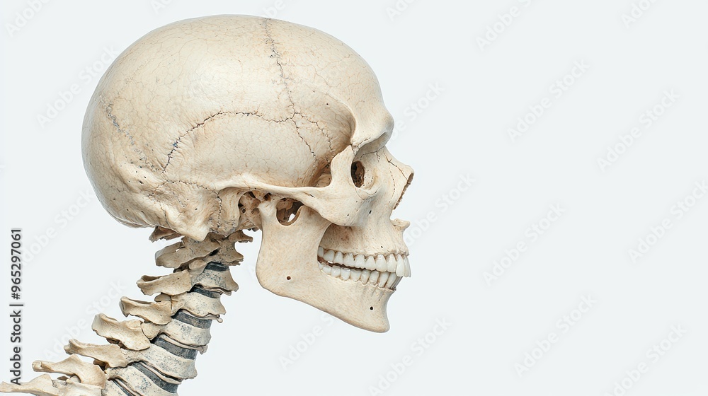 Poster human vertebrae anatomical study: detailed skeletal variation in 8k resolution with copy space for t