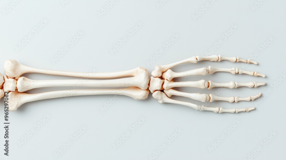 Aufkleber morphological variations of human arm bones, detailed bone structure with copy space for text in 8k 