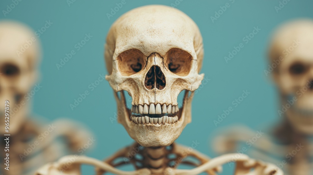 Aufkleber evolutionary study of fossilized primate skeletons with scientific references in high detail 8k reso