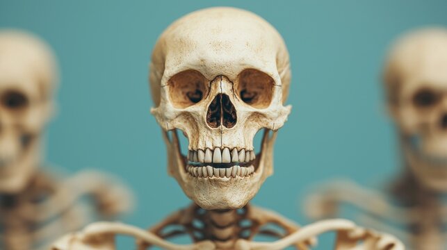 Evolutionary Study of Fossilized Primate Skeletons with Scientific References in High Detail 8K Resolution, Copy Space Available for Text