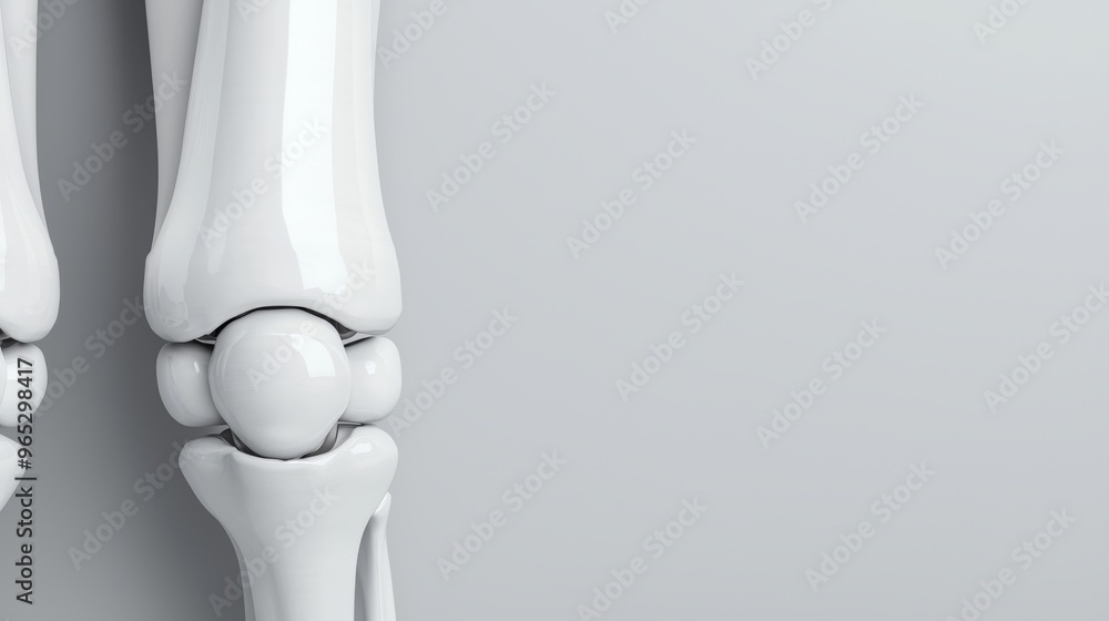 Poster precision artificial joint anatomy illustration with copy space in 8k high detail resolution for tec