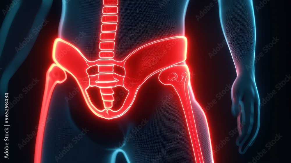 Poster precision engineered artificial joint design - high detail anatomical illustration for technology re
