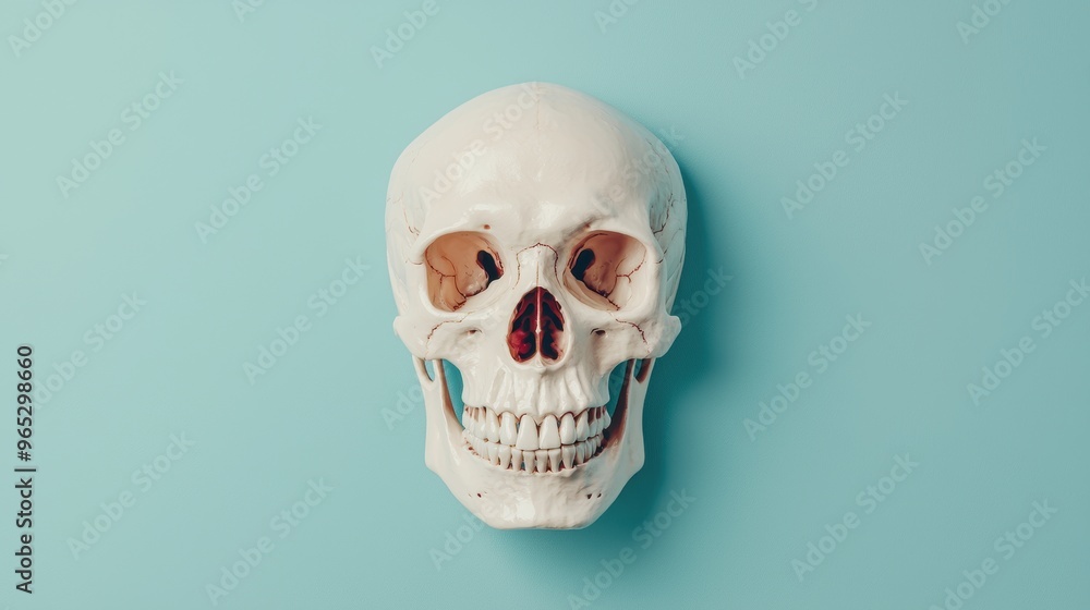 Aufkleber detailed synthetic skull model with anatomical structure for educational reference in high definitio