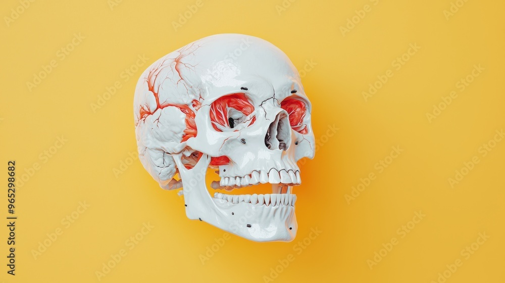 Poster intricate abstract skeletal art illustration with copy space for text in 8k high detail resolution