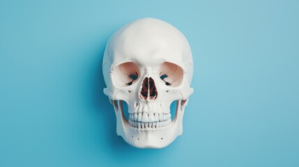 Fototapeta premium Detailed Synthetic Skull Model for Anatomical Education with Copy Space, High Detail 8K Resolution