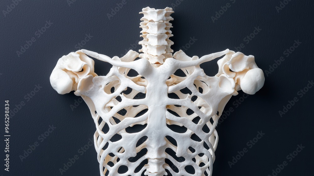 Poster modern art of skeletal anatomy: detailed bone structure in high resolution for creative reference wi