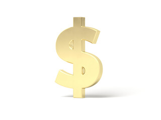 Dollar symbol isolated on white background. 3d illustration.