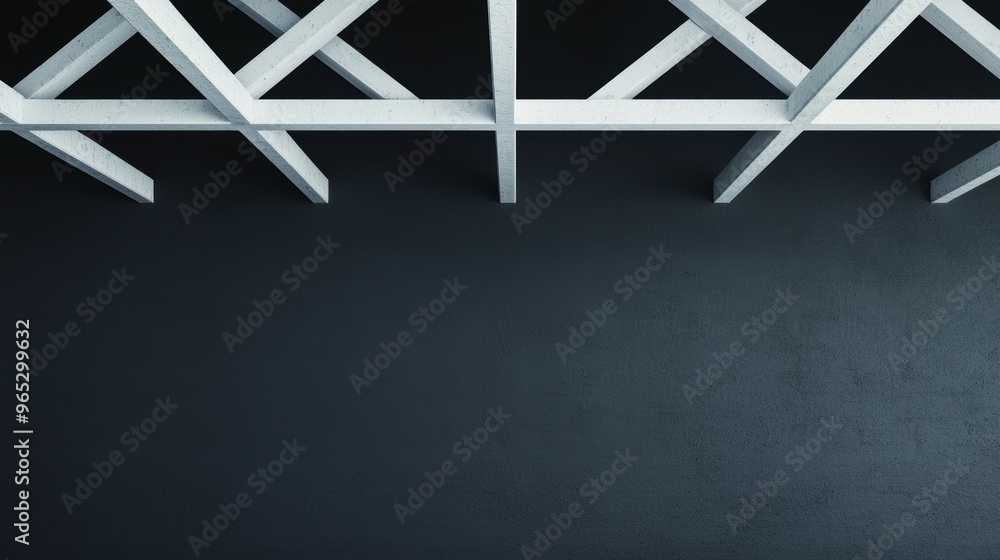 Poster futuristic skeletal architecture design with copy space, detailed structural illustration in 8k reso