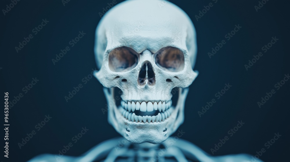 Poster intricate skeleton structure of a mythical beast with copy space for text, high detail 8k resolution