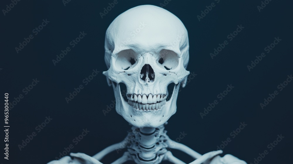 Poster enigmatic fantasy monster skeleton - detailed bone structure concept with copy space for text in hig