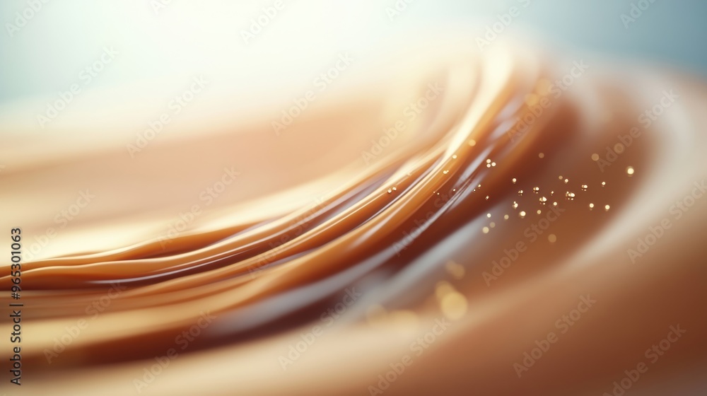 Poster the image captures a close-up view of rich, flowing caramel with its glossy texture and smooth curve