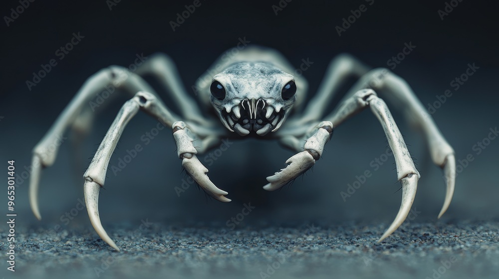 Poster detailed arthropod skeletal system illustration with copy space for text in 8k high resolution - sci