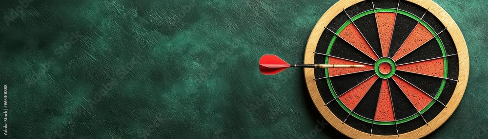 Aufkleber dartboard with a dart hitting the bullseye, symbolizing precision, focus, and achievement in a game