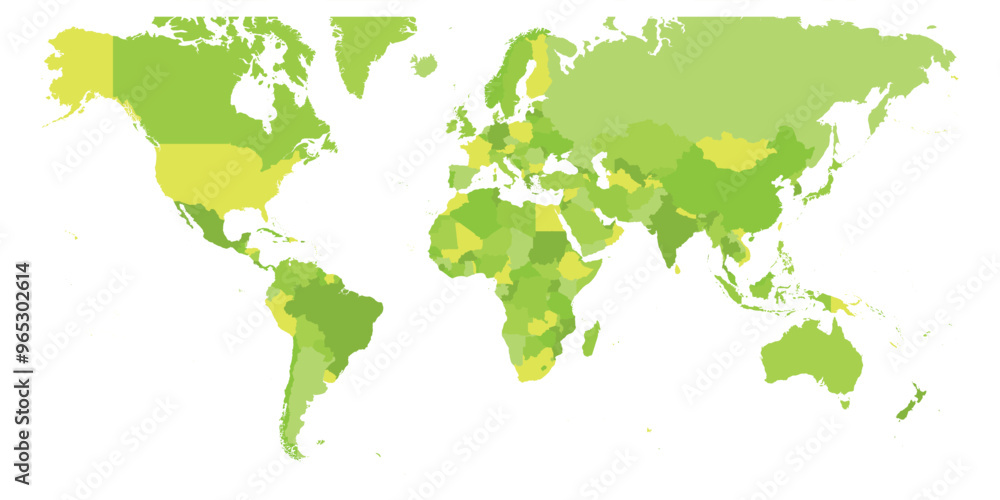 Poster this vector graphic displays a blank political world map using the mercator projection. it highlight
