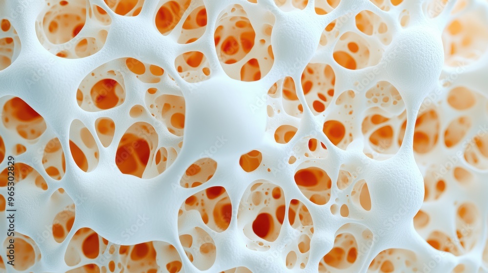 Poster intricate microscopic bone formation in natural skeletal structures of microorganisms - high detail 