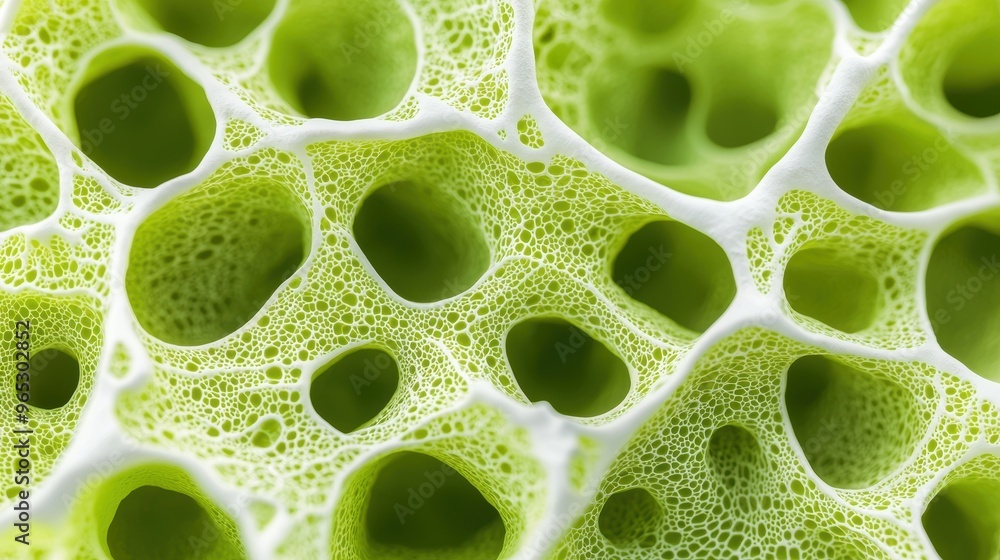 Aufkleber botanical study of bonelike structures in lichens with detailed anatomical features and copy space f