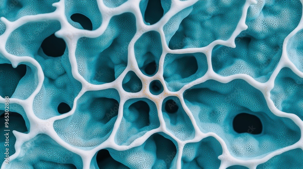 Poster microscopic examination of bonelike structures in lichens for botanical reference with copy space, h