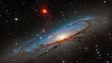Fototapeta premium Abstract illustration background of space that shows milky way galaxy, stars and dead space, fantasy colorful dreamy backdrop